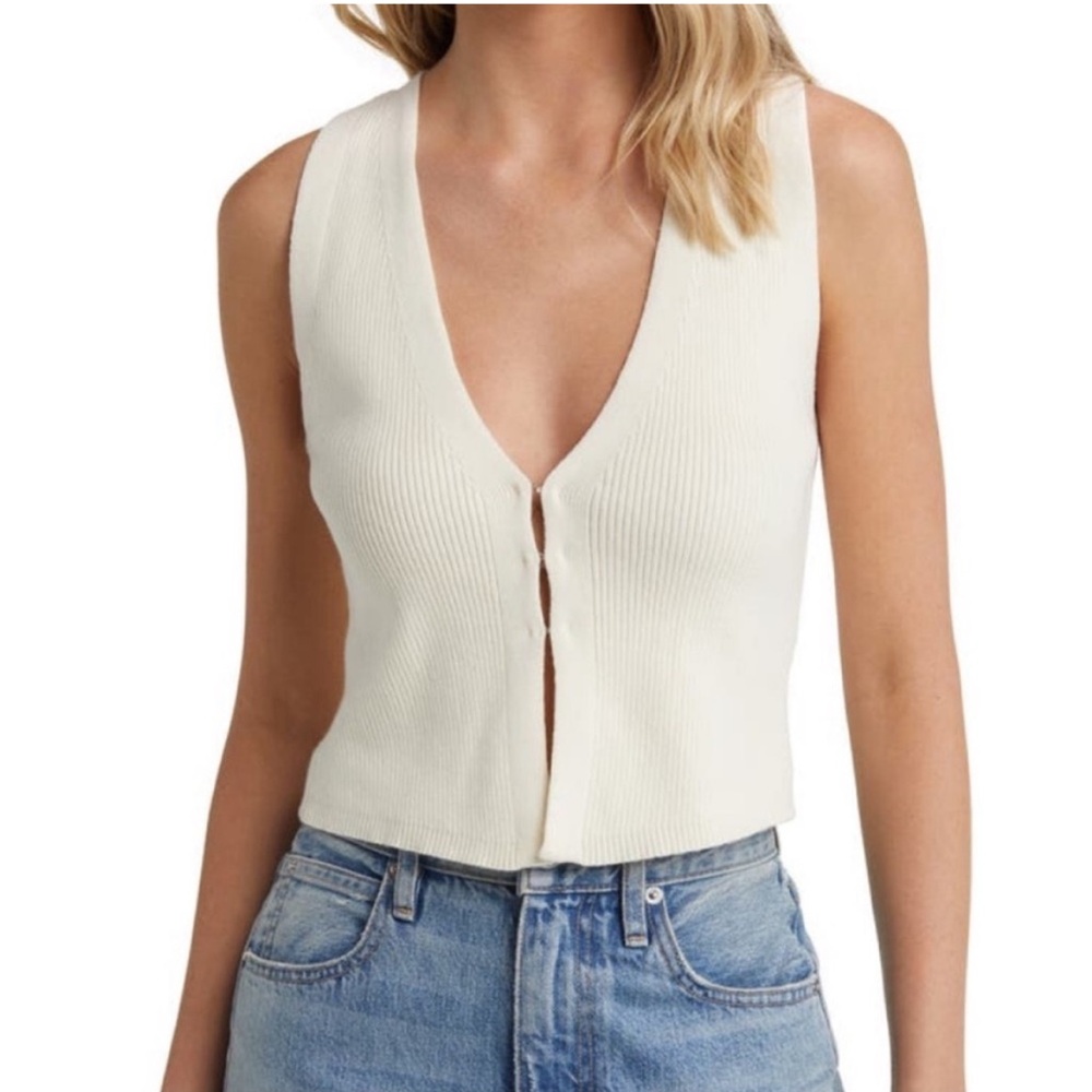 Reformation Myrtle Cotton Sweater Vest